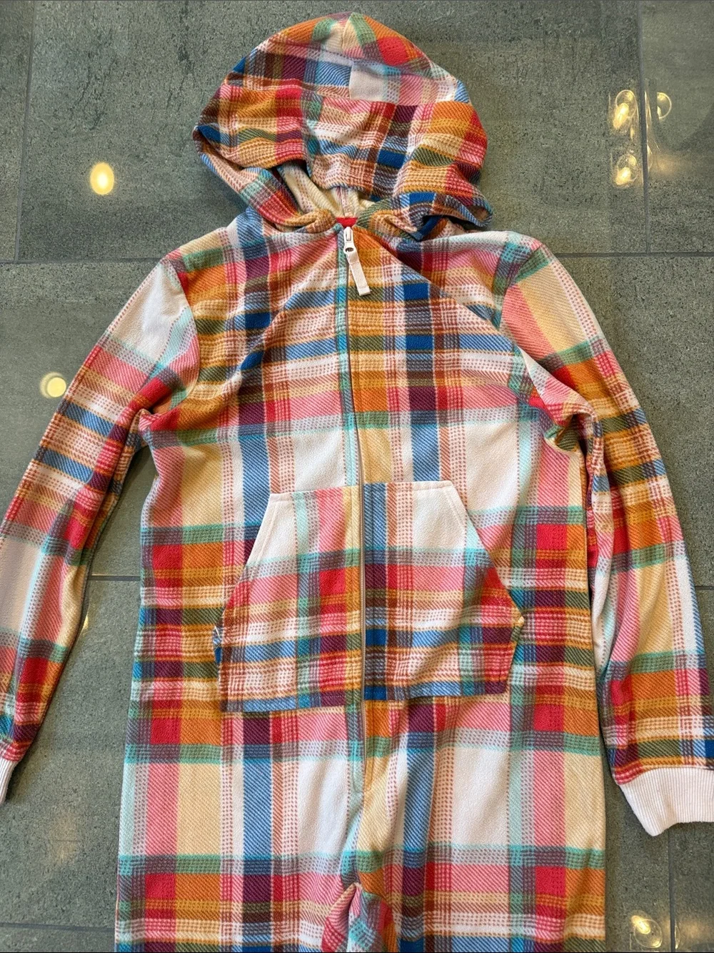 Cat & Jack Multicolor Plaid Hooded pajamas